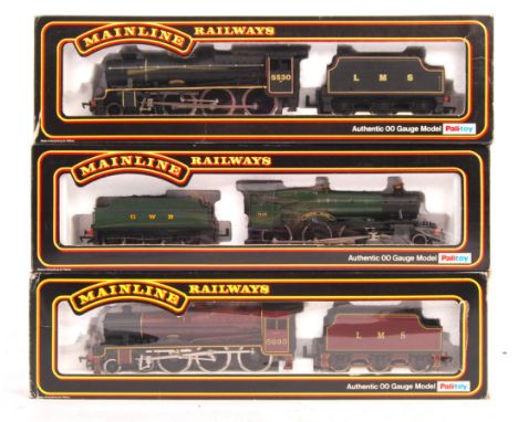 A collection of three original vintage Palitoy made Mainline Railways 00 gauge model railway train set locomotives. Comprisin
