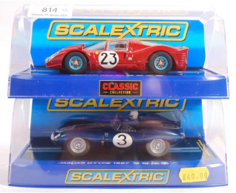 Scalextric - x2 Scalextric made 1/32 scale slot racing cars, comprising: C3028 Ferrari 330 P4 ' The Classic Collection ', C32