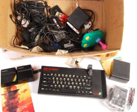 A vintage Sinclair ZX Spectrum + 128K ' Toastrack ' computer games video console along with ZX interface 1,. 2x ZX Microdrive