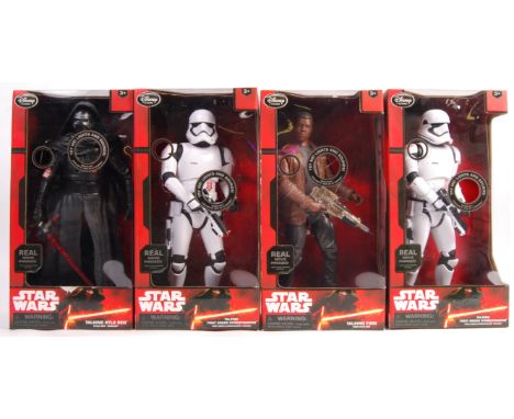 A collection of 4x Disney Store Star Wars Sequel Trilogy 12" large scale talking action figures comprising Kylo Ren, Finn and