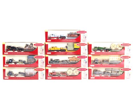 A collection of x10 Lledo made ' Trackside ' 1/76 scale 00 gauge model railway trainset related diecast models - all haulage 