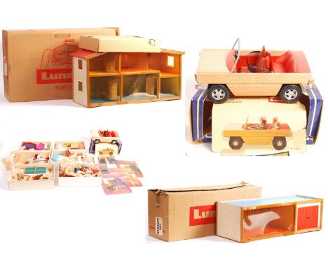 An incredible large collection of original vintage Lundby of Sweden collection of dolls house related effects. Includes a lar