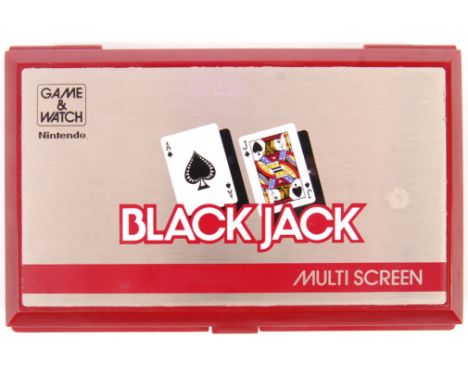 An original vintage 1980's retro Nintendo made Game &amp; Watch handheld Multi Screen games console ' Black Jack '. Appears i