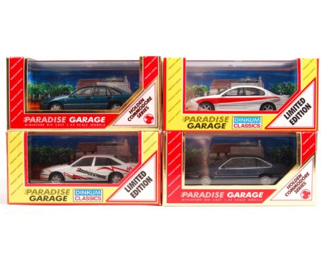 A collection of 4x assorted Dinkum Classics 1/43 scale diecast model Paradise Garage cars to include; Holden Commodore Acclai