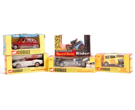 A collection of x5 original vintage boxed diecast models, mostly Corgi, to include; No. 260 Renault 16 (model very good+ to n