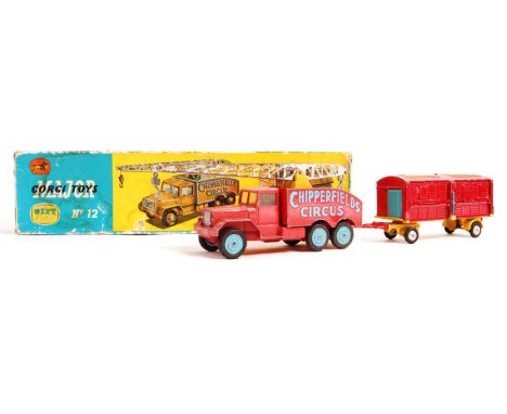 A Corgi Major Toys scale diecast model Gift Set No.12 Chipperfields Circus Crane Truck And Cage. Appears good and complete wi