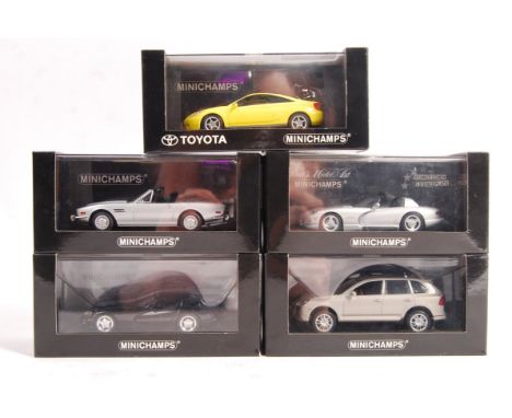 A collection of 5x limited edition Paul's Model Art made Minichamps 1/43 scale diecast model cars to include; Porsche Cayenne