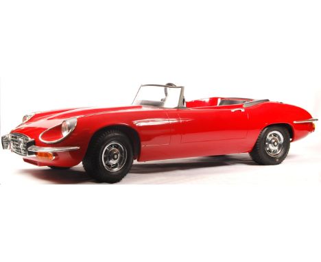 An incredibly rare vintage 1980's limited edition Junior E-Type Jaguar child's petrol-engine driven ' pedal car '. Made by Ha