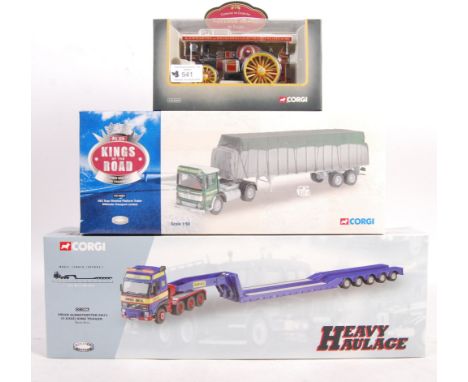 A collection of x3 Corgi made Haulage related boxed 1/50 scale diecast models. Comprising: Heavy Haulage CC12406, Kings Of Th