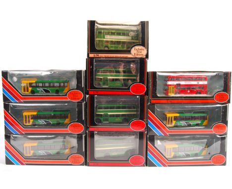 A collection of 10x EFE / Exclusive First Editions boxed 1/76 scale diecast model buses. All contents appearing mint and unus