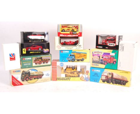 A good collection of x13 assorted boxed diecast model vehicles - various makes and models, to include; a rare Corgi ' Clarks 