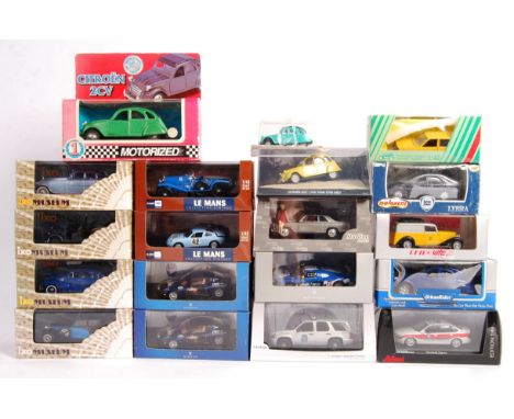 A collection of 19x assorted 1/43 scale diecast model cars to include; IXO Museum MUS034, IXO Models LMC101, 3x IXO Models Ma