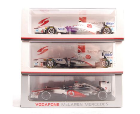 A good collection of x3 Spark Model / Minimax made 1/43 scale precision diecast boxed models - all F1 Formula 1 racing cars, 