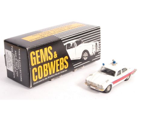 A rare vintage Gems &amp; Cobwebs made 1/43 scale precision diecast boxed model No. GC14OB ' Jaguar XJ12 Motorway Police 'Jam