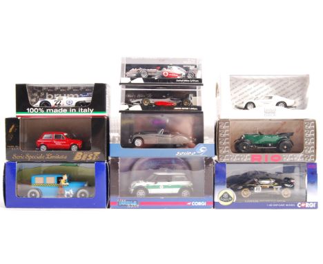 A good collection of x10 assorted boxed 1/43 scale precision diecast model vehicles. Various makes and models to include; Bes