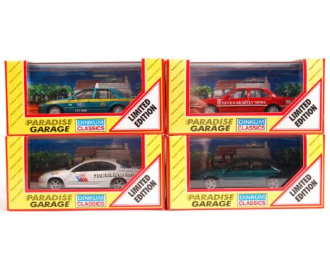 A collection of 4x assorted Dinkum Classics 1/43 scale diecast model Paradise Garage cars to include; Ford Falcon&nbsp; "AU" 