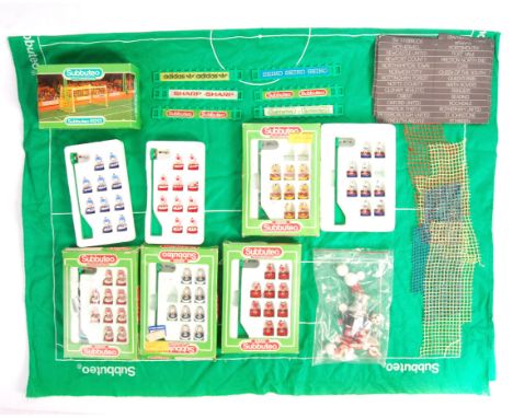 A collection of assorted 1980's vintage Subbuteo Table Soccer Football set to include; 620 Watford, 619 Liverpool, 642 arsena