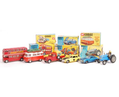 A collection of x6 original vintage Corgi Toys made boxed diecast models, comprising; No. 508 Holiday Camp Special Commer Bus