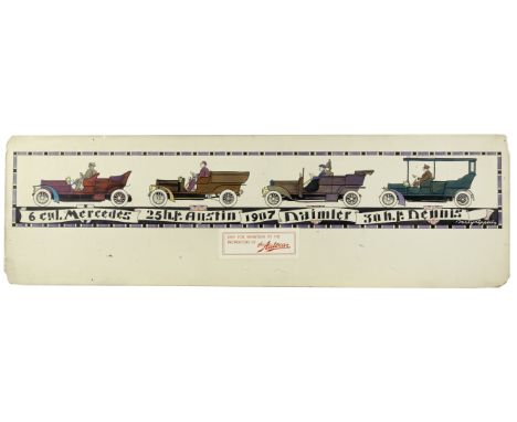 Barry Appleby (1909-1996): 'Eight page headers for The Autocar', 1932,comprising frieze-type strips, including three signed b