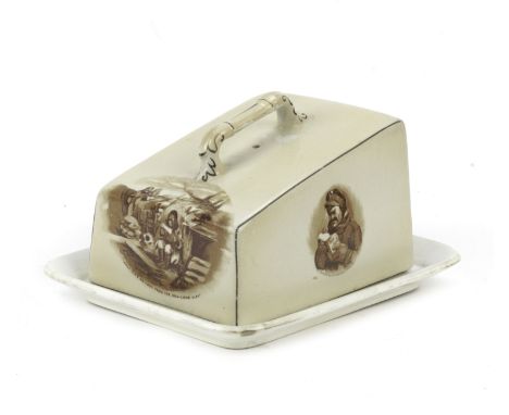 A Bruce Bairnsfather Ware 'Old Bill' Great War souvenir ceramic cheese dish and cover, by Grimwade's of Stoke-on-Trent, post 