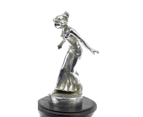 An Art Deco 'Roman Girl' mascot by Henri Fugere, French, circa 1910,signed to left side of base and with 'MAM' foundry mark t