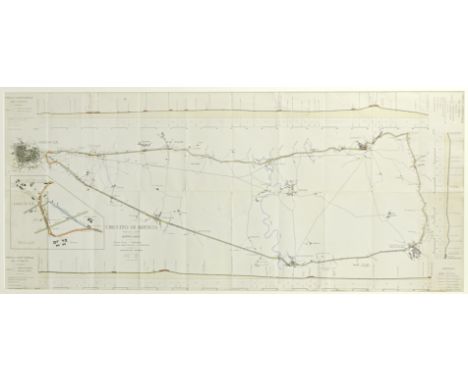 A rare 1907 Florio Cup map of the Brescia circuit, used by Wolsit driver Mark Wild,printed for the 1 September Coppa Florio a