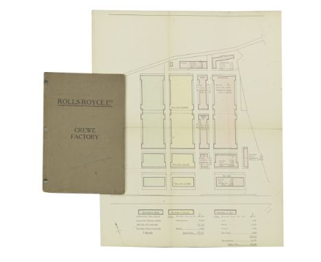 Plans and proposals for the Rolls-Royce factory at Crewe, 1938,brown card folder marked Rolls-Royce Ltd Crewe Factory on the 