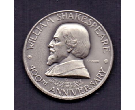 1964 Silver William Shakespeare limited edition Anniversary Medal. with certificate. 
