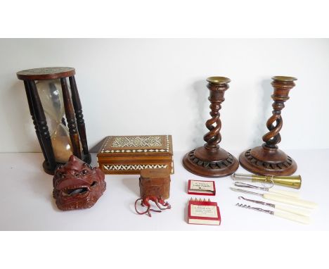 A good and interesting selection of collectables and bijouterie; to include a pair of early 20th century Arts and Crafts-styl