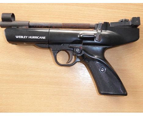A Webley and Scott 'Hurricane' .22 air pistol with adjustable sights and safety catch (Buyers need to be 18 years+ to purchas