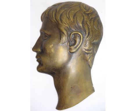 A large bronze bust of Napoleon in profile; with good patination, probably late 19th / early 20th century (33cm high)