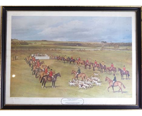 A Hogarth-framed and glazed (limited edition 362/500) colour fox-hunting print 'The Heythrop Hunt Point-to-Point', Fox Farm 5