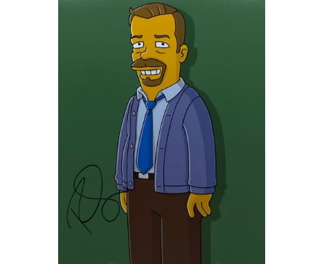 Ricky Gervais - The Simpsons - autographed 8x10" colour photograph from the series. Signed in a light area of the image.&nbsp