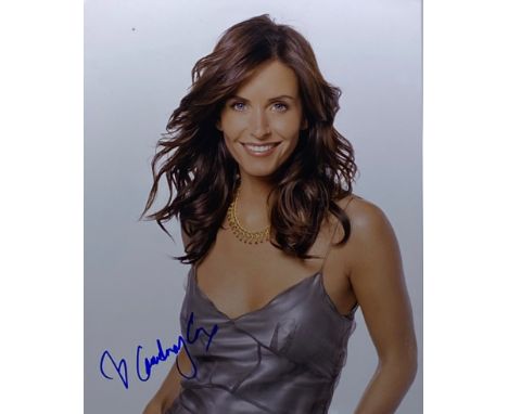 Courteney Cox - Friends - autographed 8x10" colour glamour photograph of Cox. Signed neatly in blue ink to a light area of th