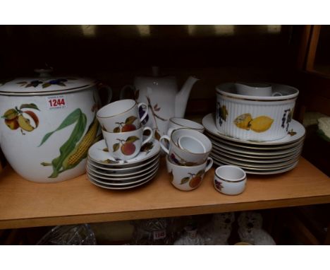 A small collection of Royal Worcester 'Evesham' pattern tea and dinners wares. 