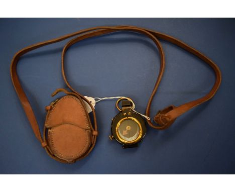 A British Military World War I Verners patent compass, by E R Watts & Son, London 1915, in leather case.