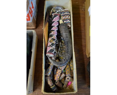 Ethnographica: a small quantity of beadwork items and other tribal artifacts. 