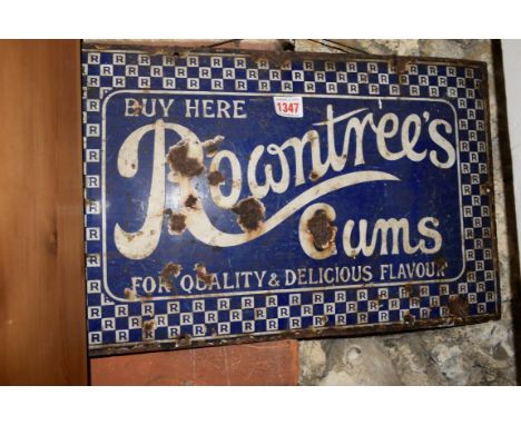 A 'Rowntree's Gums' enamel sign, 30.5 x 48cm. 
