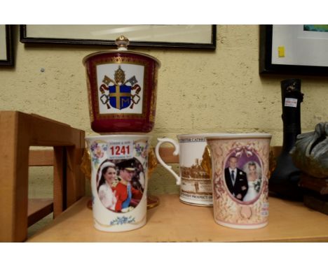 A Limited Edition Spode Elizabeth II Golden Jubilee bowl, No.102/250, 26cm diameter; together with a Paragon Elizabeth II cor