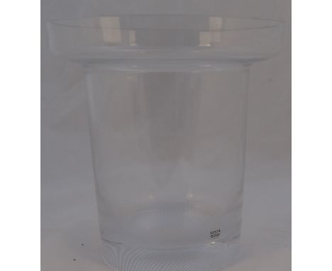 Goran WARFF for Kosta Boda glass tulip vase - clear glass, of cylindrical form with a braod rim, 20cm high, boxed