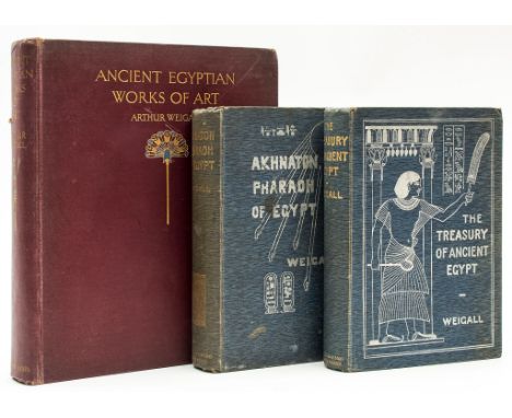 Weigalll (Arthur E.P.B.) - The Treasury of Ancient Egypt,  advertisements, foxing  , 1911; Ancient Egyptian Works of Art, 192