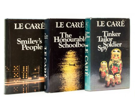 Le Carré (John) - [The Karla Trilogy], 3 vol. compising Tinker Tailor Soldier Spy, cut signature of Alec Guinness to title , 