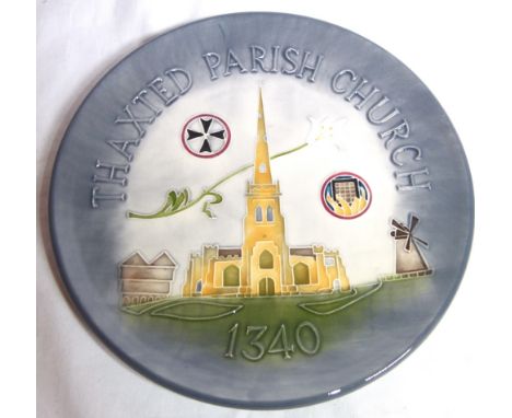 MOORCROFT MODERN PLATE. Moorcroft large Thaxted Mill modern plate D: 22 cm