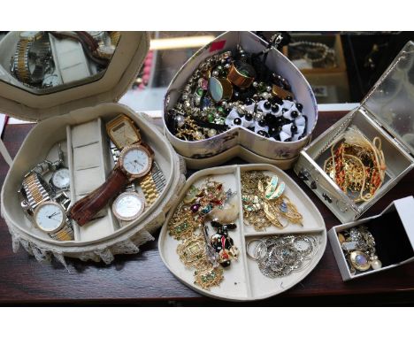 Collection of assorted Costume and other jewellery and watches inc Rotary, Casio etc 