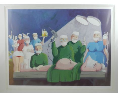 George Somerville (Scottish, b.1947), The Theatre, lithograph, signed lower left. H.40cm W.52cm
