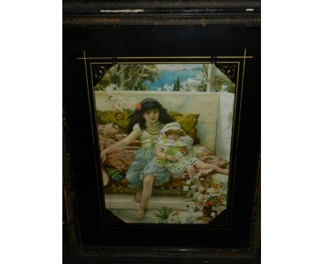 A late 19th/ early 20th century portrait study of two girls, printed, 50x37cm, together with one companion piece, 