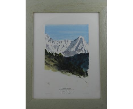 After HRH The Prince of Wales, Annapurna, Nepal, lithograph, signed with initial and dated 92 lower left. H.34cm W.26.5cm