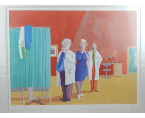 George Somerville (Scottish, b.1947), The Examination, lithograph, signed in pencil lower left, numbered 101/995. H.39cm W.52
