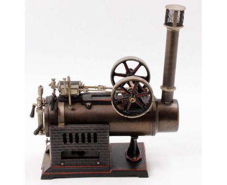 Doll et Cie, Overtype stationary steam engine, Model No.510, Circa 1920s, comprising horizontal raised boiler with slip eccen