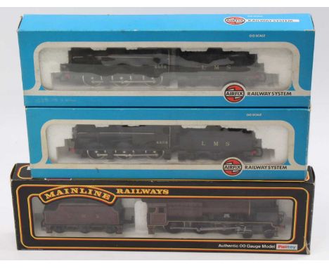 Three locos &amp; tenders: Mainline parallel boiler 4-6-0 Royal Scot LMS crimson ‘Old Contemptibles’No.6127; two Airfix 4F Fo